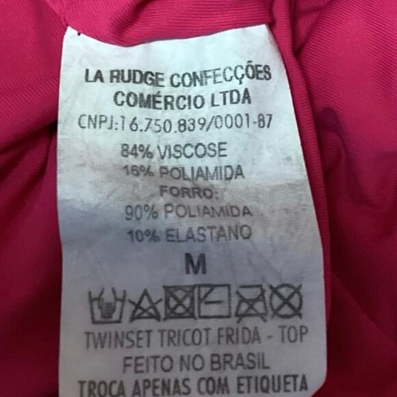 Nati Vozza Women's Pink Rib Knit Sleeveless Square Neck Pullover Crop Tank Top M - Picture 4 of 4